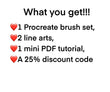 Load image into Gallery viewer, Procreate Mini Bundle: 1 Procreate brush set, 2 linearts, 1 mini PDF tutorial