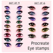Load image into Gallery viewer, Procreate eye makeup stamp brushes/Procreate eye guide: Easy to use and high quality stamps - MuzenikArt