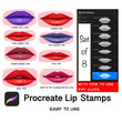 Load image into Gallery viewer, Procreate Lip Stamps: High Quality Stamps with How to Use Guide