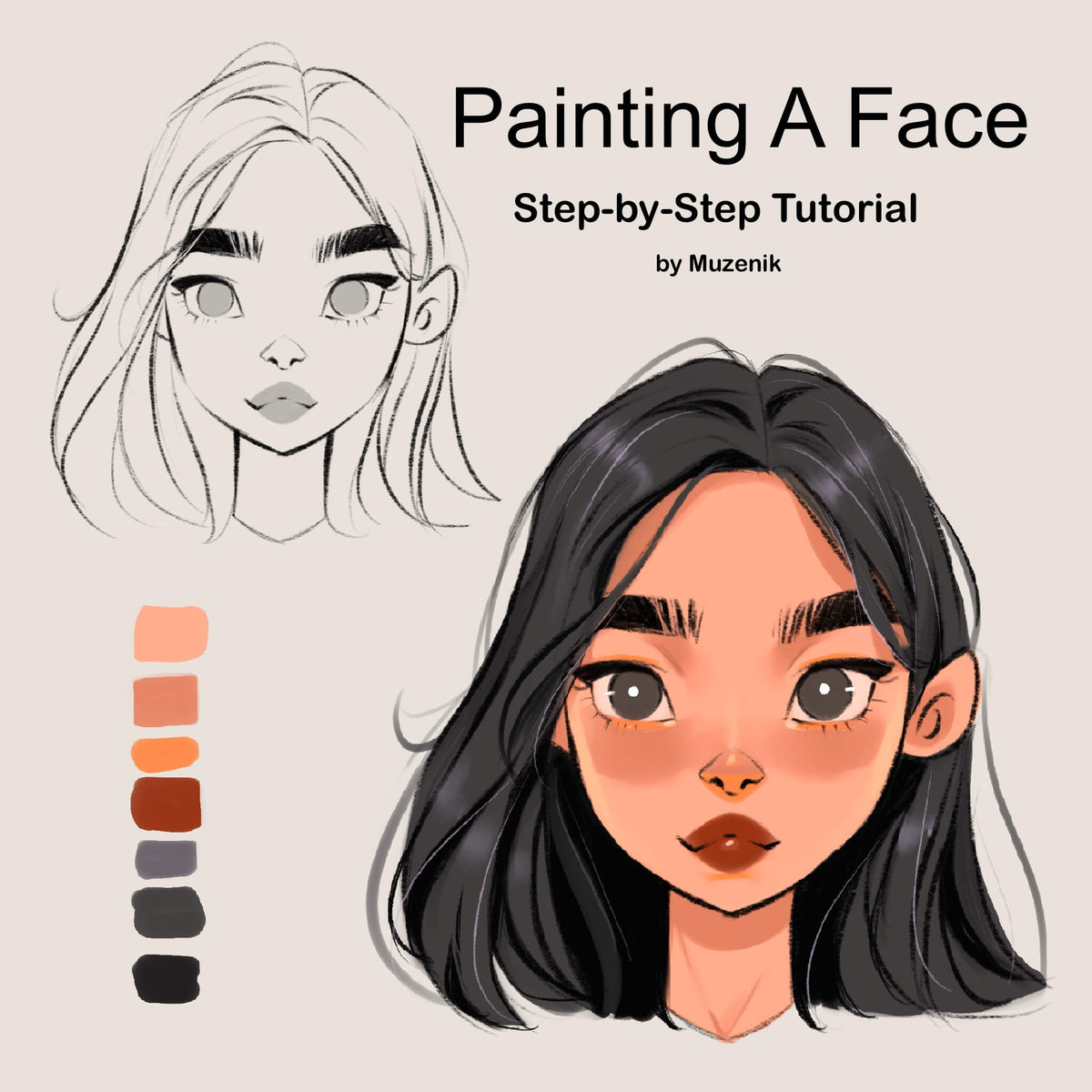 Painting A Face A Step by Step Guide for Beginner MuzenikArt
