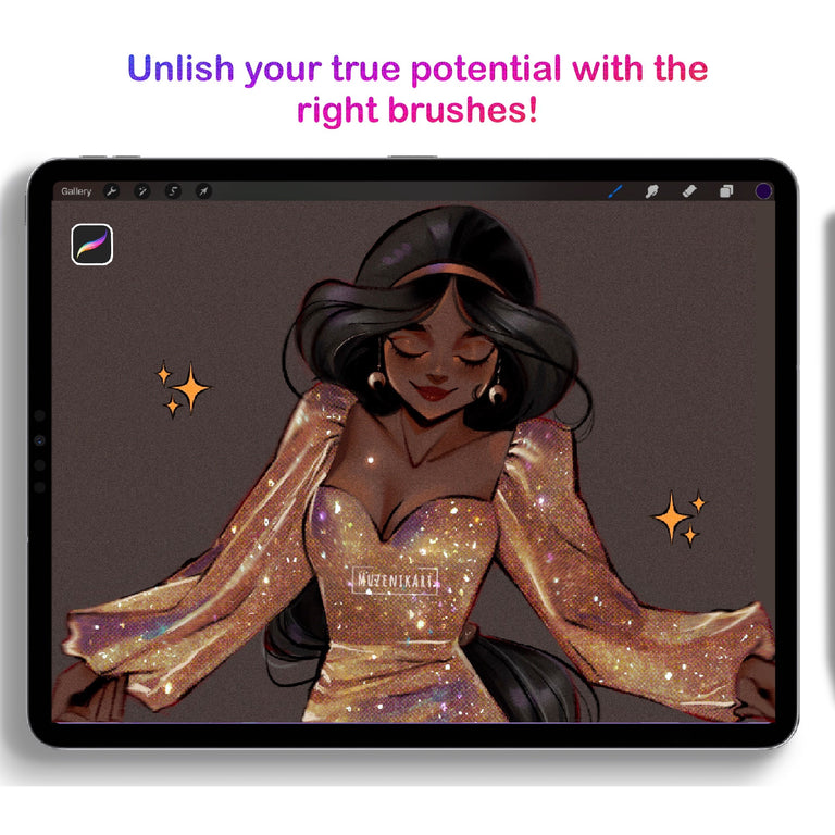 Muzenik Procreate Painting Brushes : Set of 11 (12 free brushes) ✨OFFER✨
