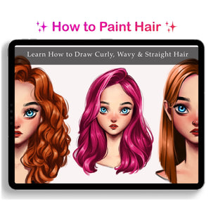 How to Paint Hair for Beginners/ Digital art tutorial/ Muzenik Art tutorial