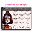 Load image into Gallery viewer, Procreate Nose stamps, brushes, Muzenik Procreate Brushes
