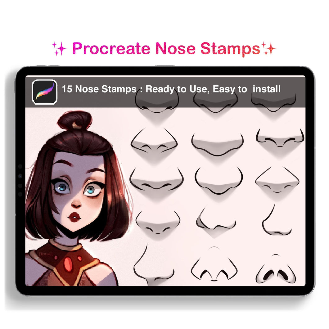 Procreate Nose stamps, brushes, Muzenik Procreate Brushes