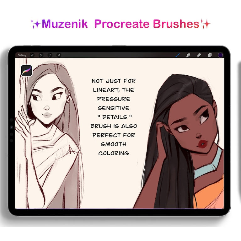 Muzenik Procreate Painting Brushes : Set of 11 (12 free brushes) ✨OFFER✨