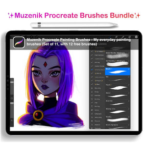 Muzenik Procreate Brushes all inclusive Bundle: 10 Complete sets with bonus sets , 125+ brushes, all in one bundle