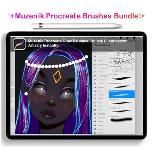 Muzenik Procreate Brushes Bundle: 10 complete sets with bonus sets , 125+ brushes, all in one package ✨OFFER✨