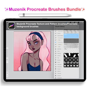 Muzenik Procreate Brushes all inclusive Bundle:10 sets, 90+ brushes, all in one bundle*OFFER*