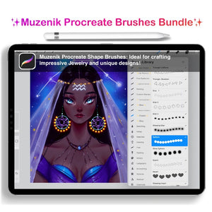 Muzenik Procreate Brushes Bundle: 10 complete sets with bonus sets , 125+ brushes, all in one package ✨OFFER✨