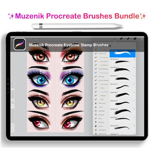 Muzenik Procreate Brushes Bundle: 10 complete sets with bonus sets , 125+ brushes, all in one package ✨OFFER✨