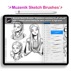 Muzenik Procreate Sketch/Pencil Brushes: Set of 14 ✨OFFER✨