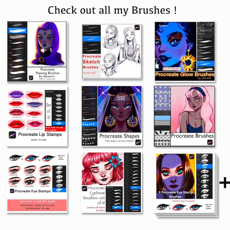 Muzenik Procreate Sketch/Pencil Brushes: Set of 14
