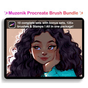 Muzenik Procreate Brushes all inclusive Bundle: 10 Complete sets with bonus sets , 125+ brushes, all in one bundle