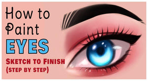 How to Paint  Eyes -From Sketch to Finish-Step by Step (For beginners) - MuzenikArt