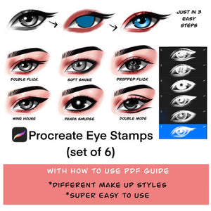 Procreate eye makeup stamp brushes/Procreate eye guide: Easy to use and high quality stamps - MuzenikArt