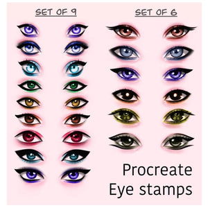 Procreate eye stamp brushes : With How to Use Guide