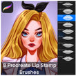 Load image into Gallery viewer, Procreate Lip Stamps: High Quality Stamps with How to Use Guide
