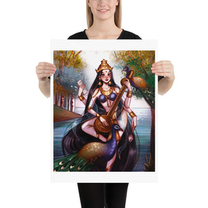 Hindu Goddess Saraswati Poster/Art Print