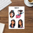 Load image into Gallery viewer, Mulan Sticker Sheet/ Muzenik Art Stickers
